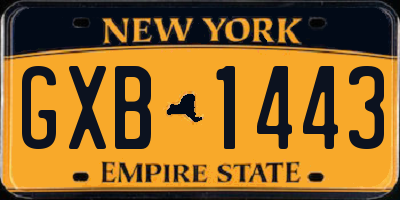 NY license plate GXB1443
