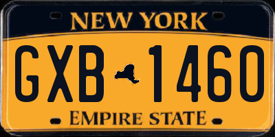 NY license plate GXB1460