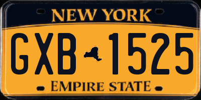 NY license plate GXB1525