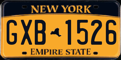NY license plate GXB1526