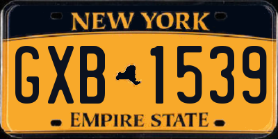 NY license plate GXB1539