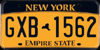 NY license plate GXB1562