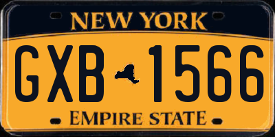 NY license plate GXB1566