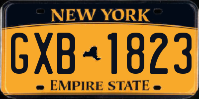NY license plate GXB1823