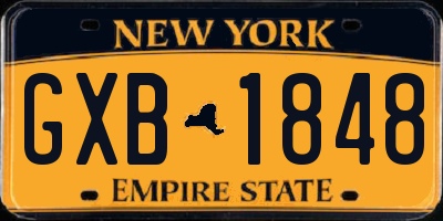 NY license plate GXB1848