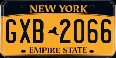 NY license plate GXB2066