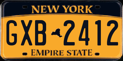 NY license plate GXB2412