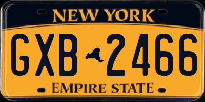 NY license plate GXB2466