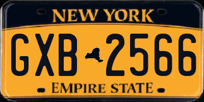 NY license plate GXB2566