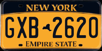NY license plate GXB2620