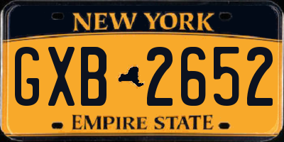 NY license plate GXB2652