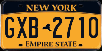 NY license plate GXB2710
