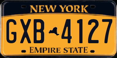 NY license plate GXB4127