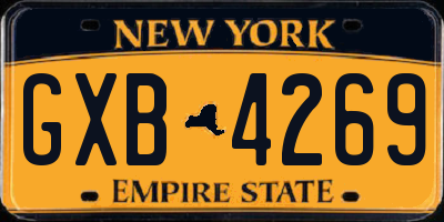 NY license plate GXB4269