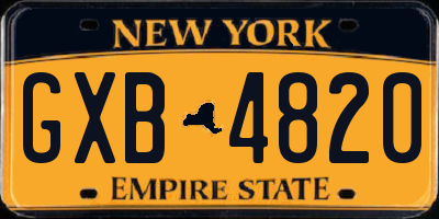 NY license plate GXB4820