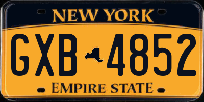 NY license plate GXB4852