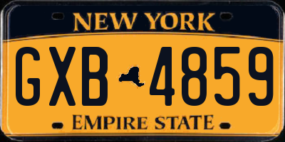NY license plate GXB4859
