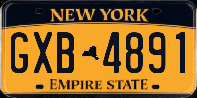 NY license plate GXB4891