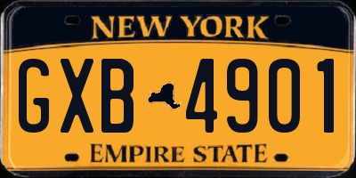 NY license plate GXB4901