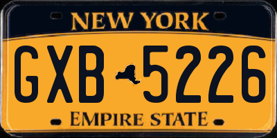NY license plate GXB5226