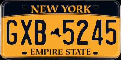 NY license plate GXB5245