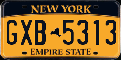 NY license plate GXB5313