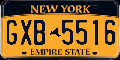 NY license plate GXB5516