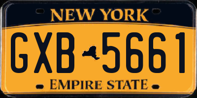 NY license plate GXB5661