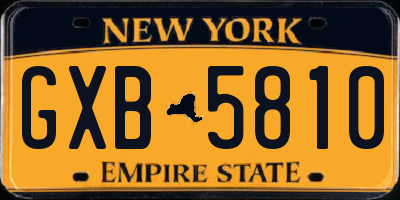 NY license plate GXB5810