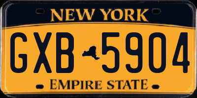 NY license plate GXB5904