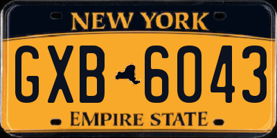 NY license plate GXB6043