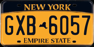 NY license plate GXB6057