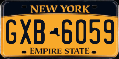 NY license plate GXB6059