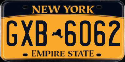 NY license plate GXB6062