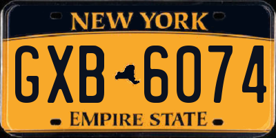 NY license plate GXB6074