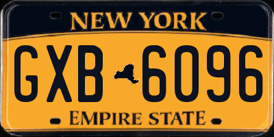 NY license plate GXB6096