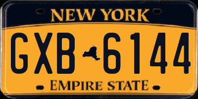 NY license plate GXB6144