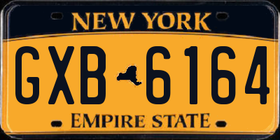 NY license plate GXB6164