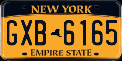 NY license plate GXB6165