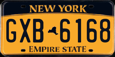 NY license plate GXB6168