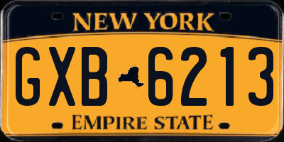 NY license plate GXB6213