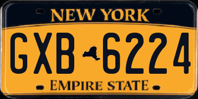 NY license plate GXB6224