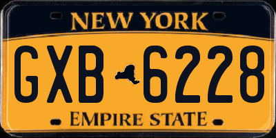 NY license plate GXB6228