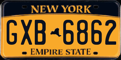 NY license plate GXB6862