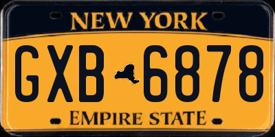 NY license plate GXB6878