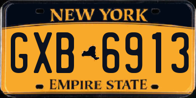 NY license plate GXB6913