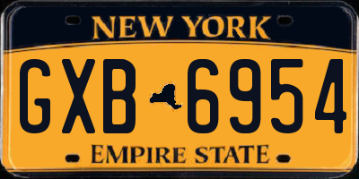 NY license plate GXB6954