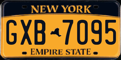 NY license plate GXB7095