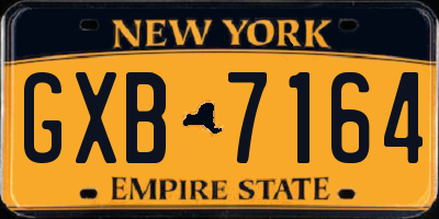 NY license plate GXB7164