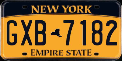 NY license plate GXB7182